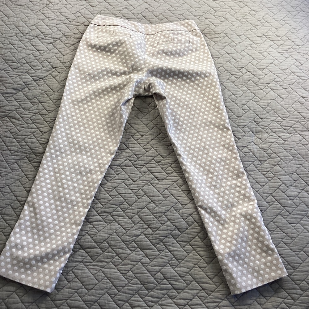Banana Republic tan Polka Dot Skinny Pants Sz 2 - Picture 3 of 13